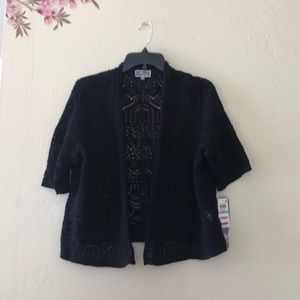 JM collection Black Sweater Jacket Size 1x